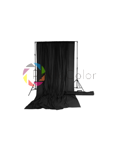 Fundo Greika Tecido Algodão Muslin Preto 2,84x4,82 m