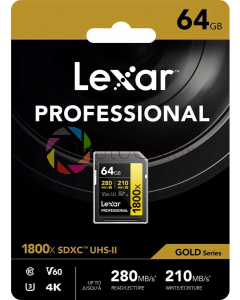 Cartão Memória Lexar Profissional Gold 64gb 280mb/s