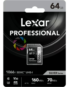 Cartão Memória Lexar Profissional Silver 64gb 160mb/s